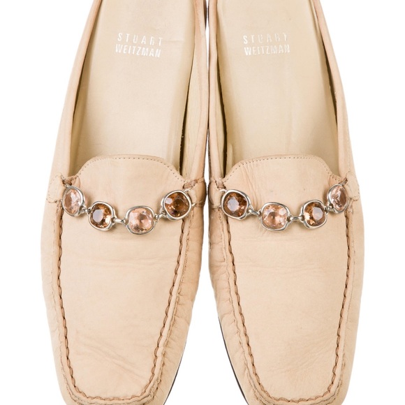 Stuart Weitzman Suede Crystal Embellishment Mules - Picture 4 of 5